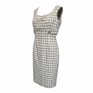 Debbie Shuchat Wool Plaid Sheath Midi Dress